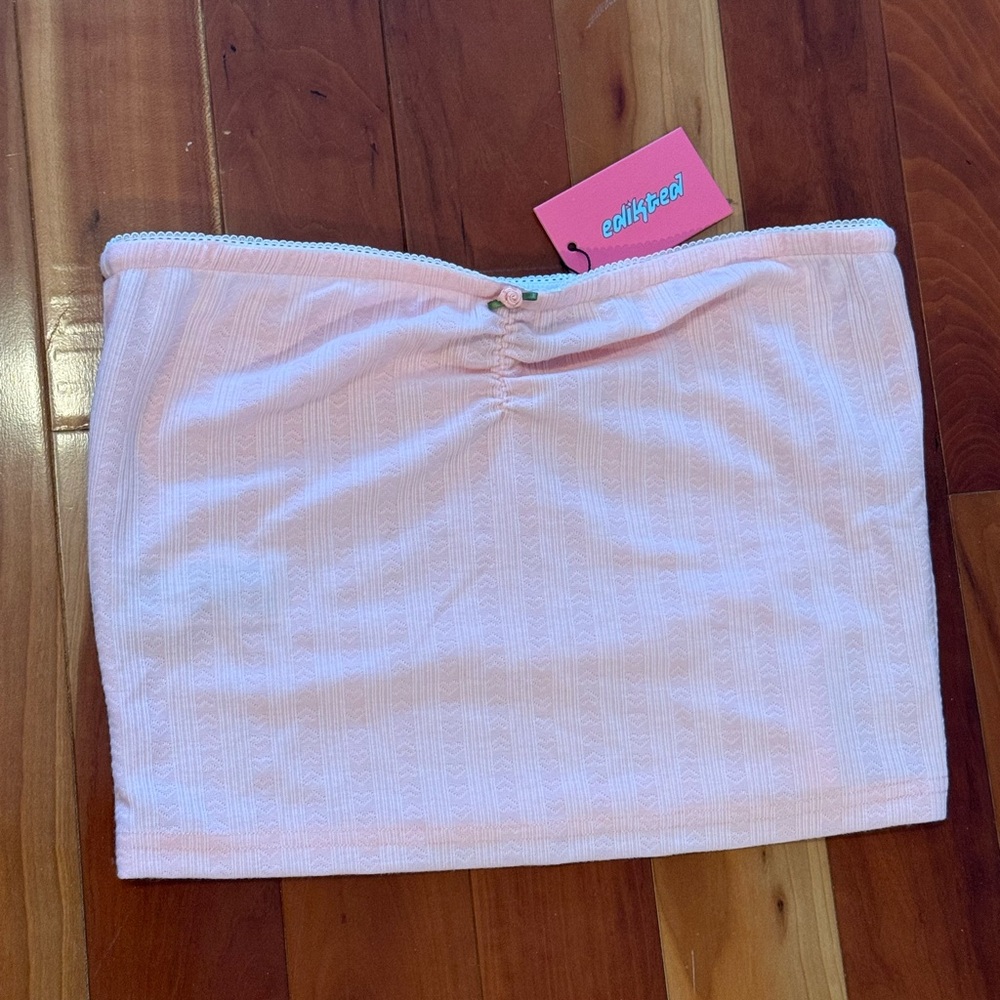 NWT Edikted Pointelle Baby Pink Tube Top